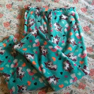 Fuzzy soft unicorn heart pants /night-wear
